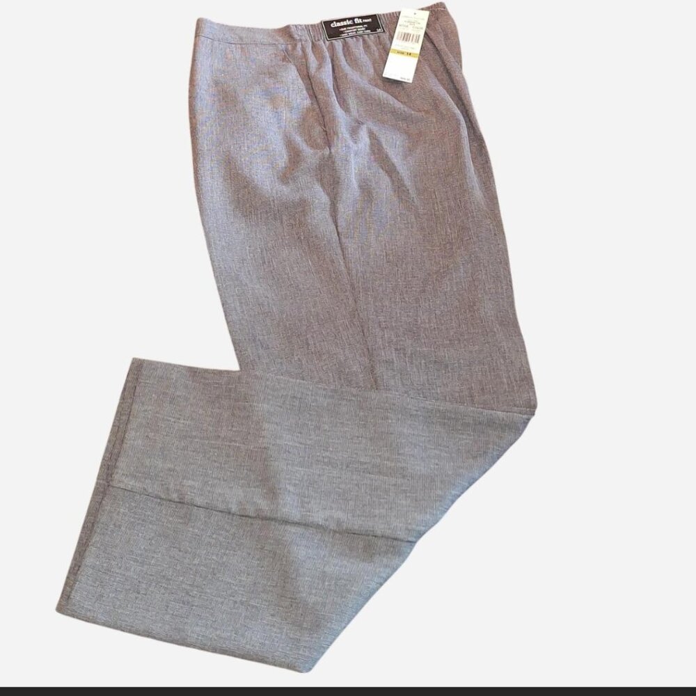 Women's Boardroom grey slacks by Alfred Dunner. Size 14 short. New with tags.
